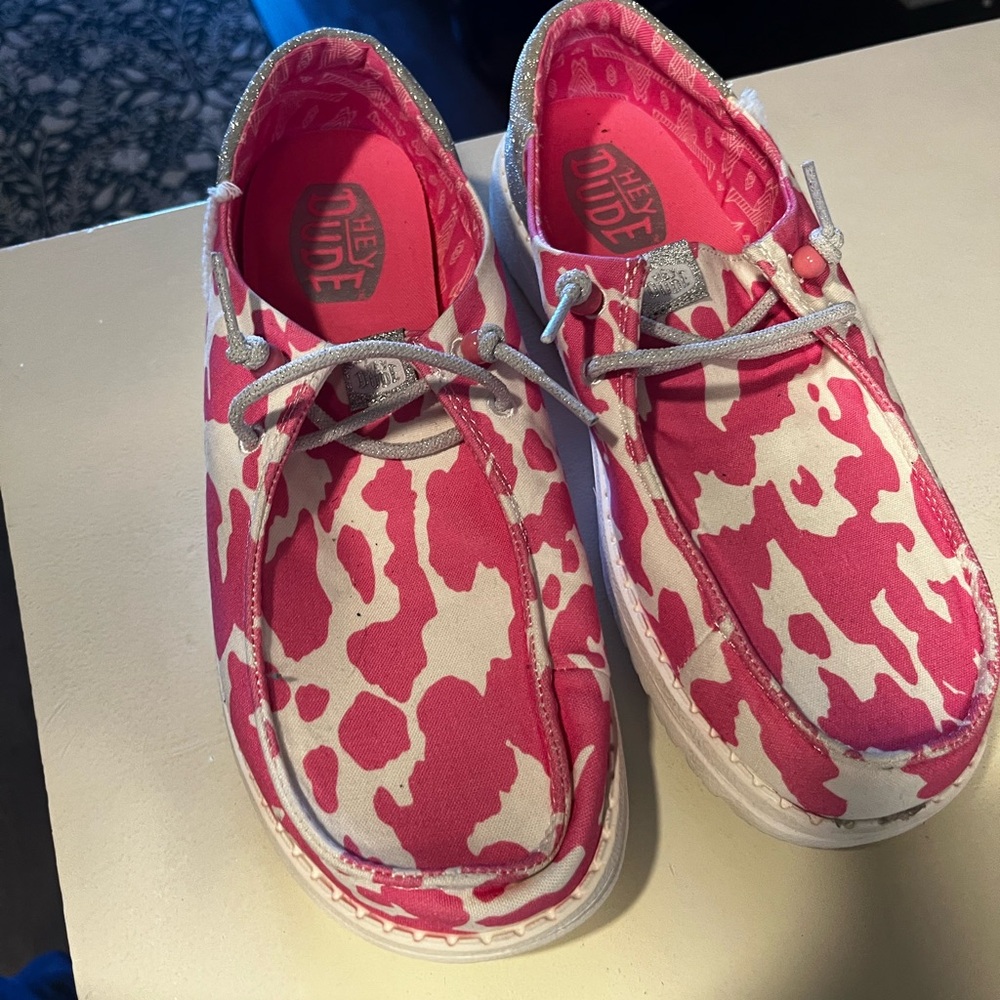 Hey Dude Kids Pink & White Patterned Slip-On Sneakers - Picture 4 of 4